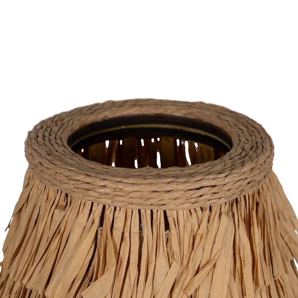 Lámpara de Mesa de Fibra Natural 44 cm - Iluminación Elegante y Sostenible E27 (Máx. 40W) con Cable de 150 cm - Imagen 2
