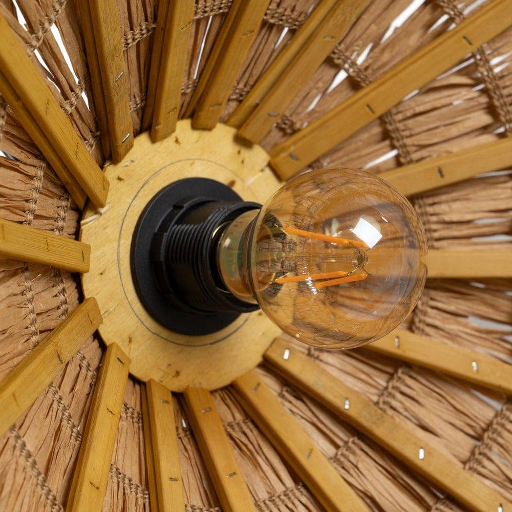 Lámpara de Techo de Fibra Natural 18 cm - Iluminación Ecológica con Casquillo E27 (220-240V) - Diseño Moderno y Elegante para tu Hogar - Imagen 4