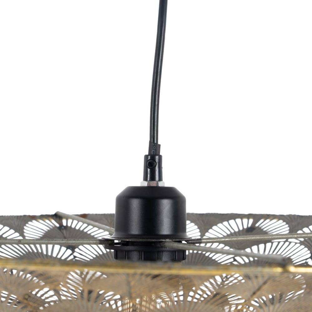 Lámpara de Techo de Metal Oro-Plata 20,5 cm - Diseño Moderno, Casquillo E27, 40W, Cable Negro 115cm - Imagen 3
