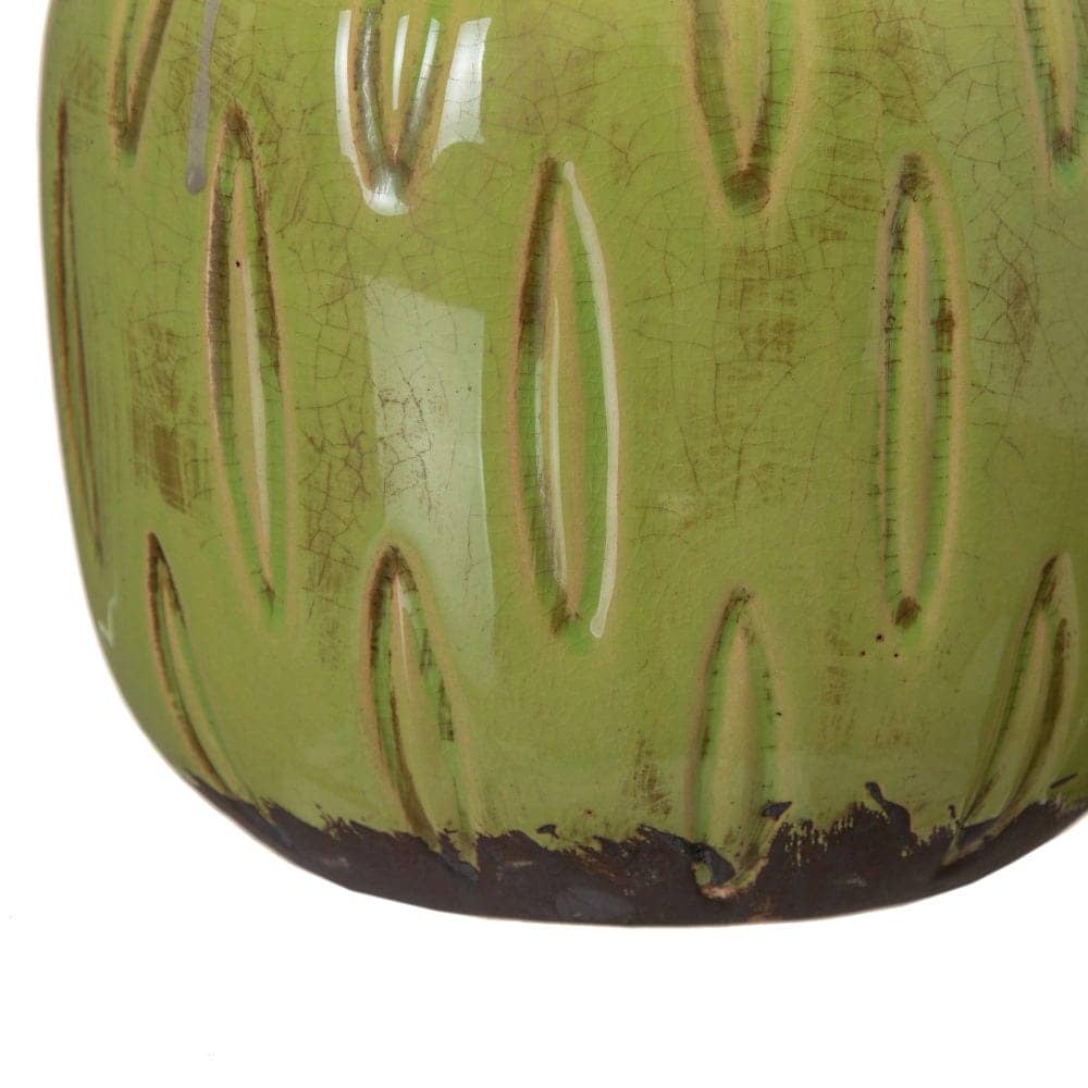 Macetero de Cerámica Pistacho Sin Orificio de Drenaje - Decoración Moderna 18,5 cm | Ideal para Plantas y Flores - Imagen 4