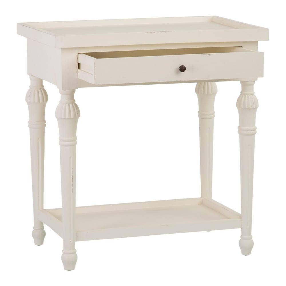 Mesa Auxiliar Blanca de Madera Mindi 72 cm - Estilo Moderno y Funcional para Salones y Dormitorios - Imagen 2