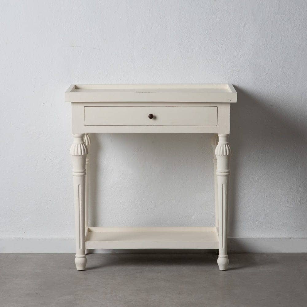 Mesa Auxiliar Blanca de Madera Mindi 72 cm - Estilo Moderno y Funcional para Salones y Dormitorios - Imagen 8