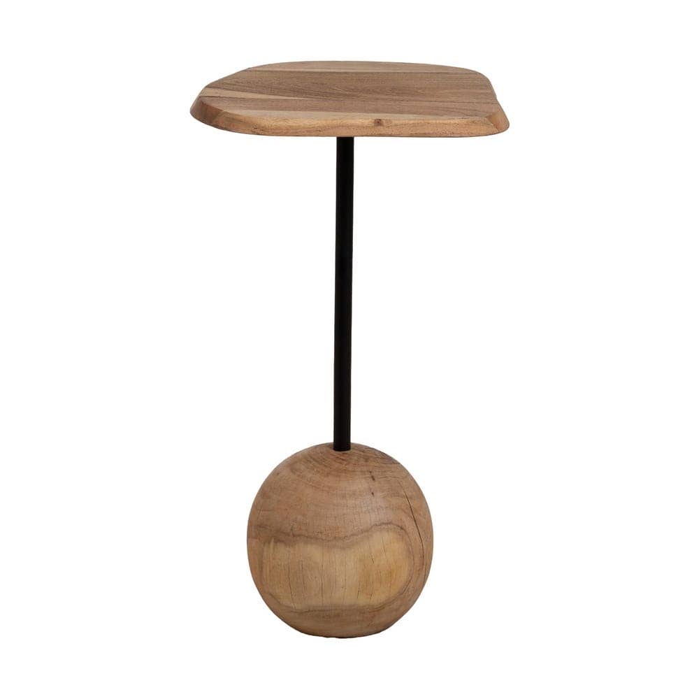 Mesa Auxiliar de Madera de Acacia 60 cm - Diseño Moderno y Funcional para Salones y Dormitorios, Estilo Minimalista y Sofisticado - Imagen 2