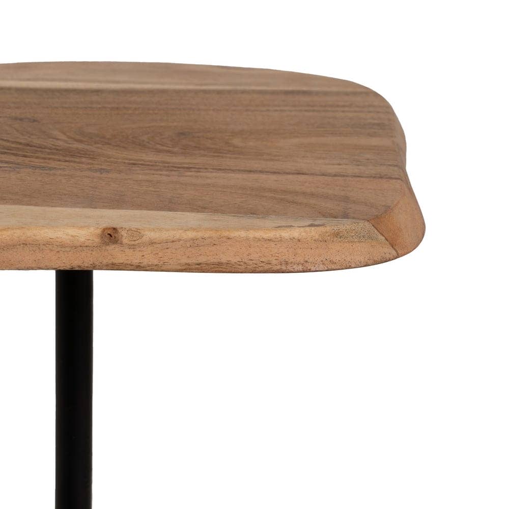 Mesa Auxiliar de Madera de Acacia 60 cm - Diseño Moderno y Funcional para Salones y Dormitorios, Estilo Minimalista y Sofisticado - Imagen 6