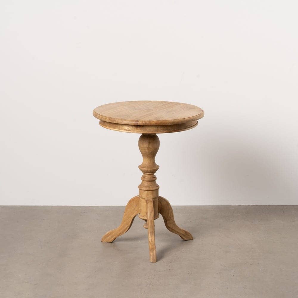 Mesa Auxiliar Natural de Madera Mindi 64 cm - Elegante y Funcional para Salones y Dormitorios - Imagen 2