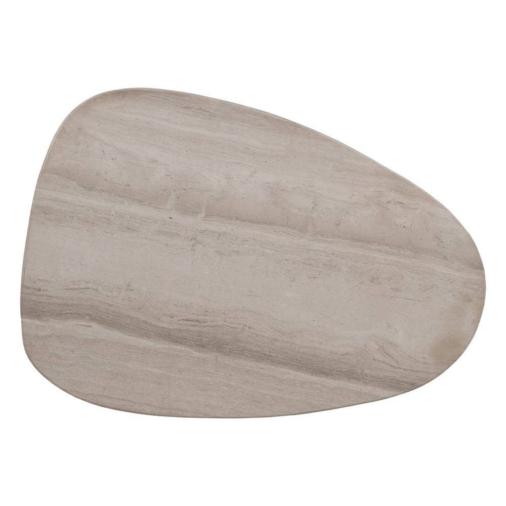 Mesa Auxiliar de Mármol Blanco y Madera Efecto Roble - Diseño Elegante y Funcional 58 cm para Salones y Dormitorios - Imagen 6
