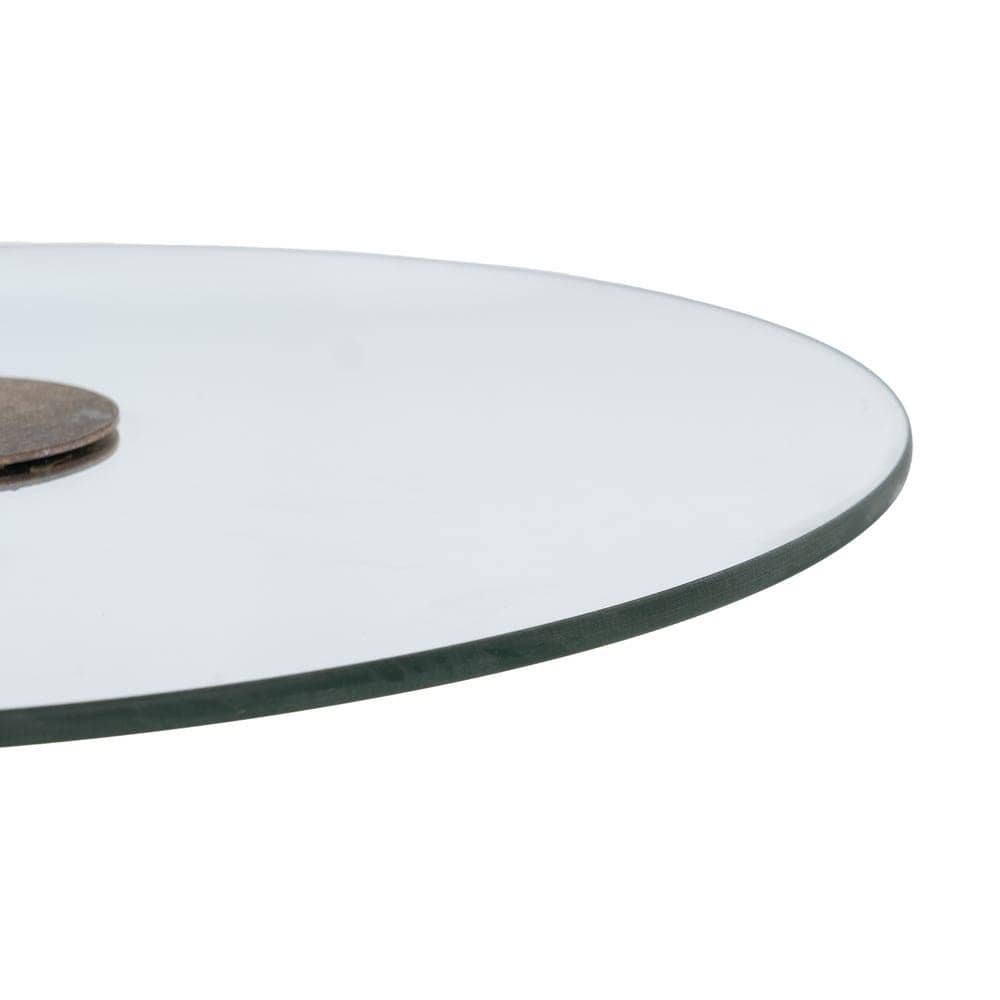 Mesa Auxiliar de Diseño Moderno en Oro Metal y Cristal Templado - 75,5 cm para Salones y Dormitorios Elegantes - Imagen 3