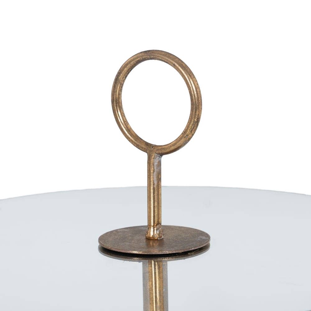 Mesa Auxiliar de Diseño Moderno en Oro Metal y Cristal Templado - 75,5 cm para Salones y Dormitorios Elegantes - Imagen 4