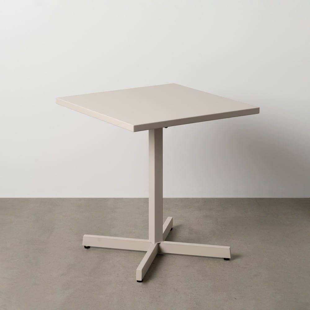 Mesa Auxiliar Plegable Taupe 74 cm - Mesa Compacta de Acero para Interiores y Exteriores, Ideal para Espacios Pequeños y Eventos