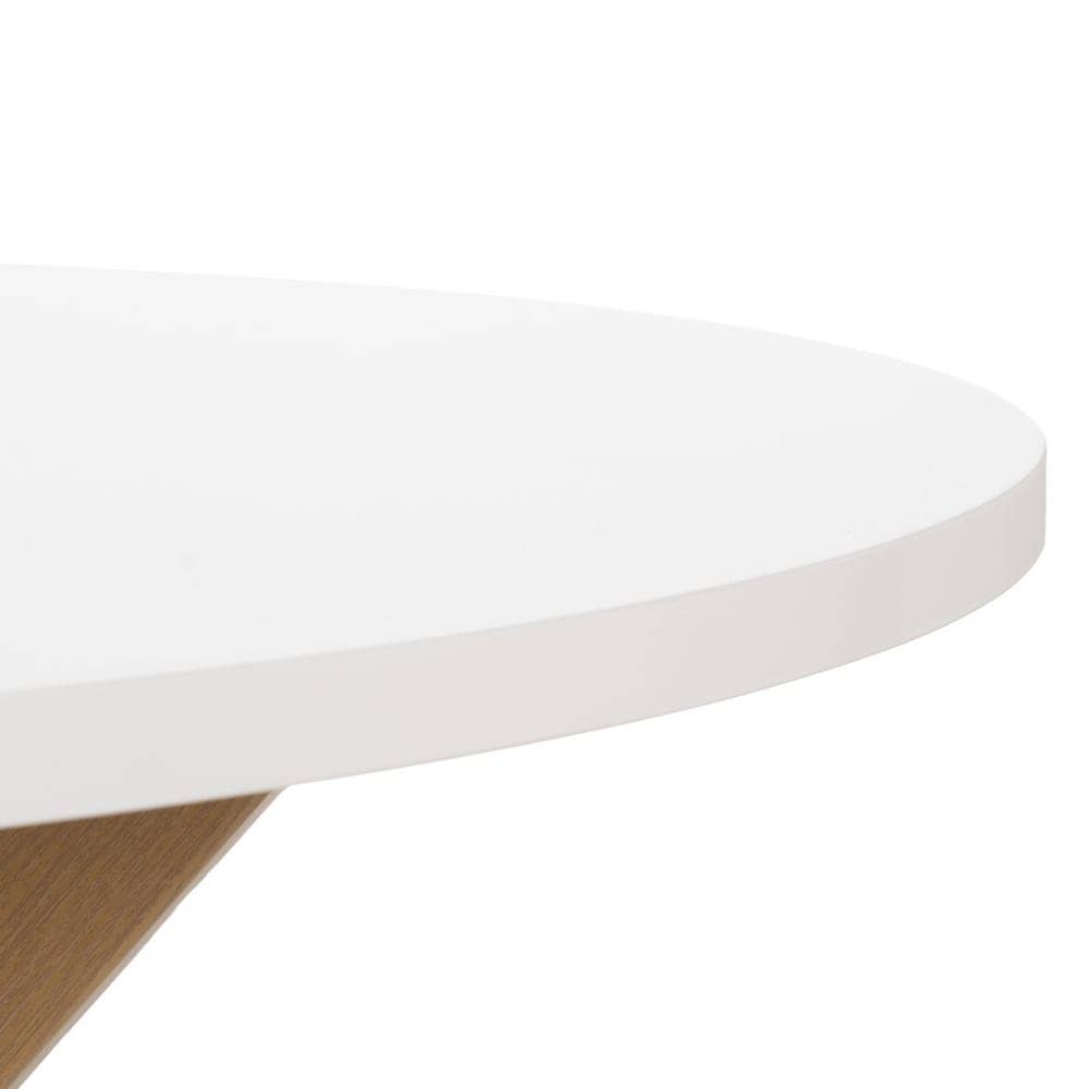 Mesa Comedor Blanco-Natural de 100x100 cm con Patas de Hierro - Diseño Minimalista y Funcional para Hogares Modernos - Imagen 4