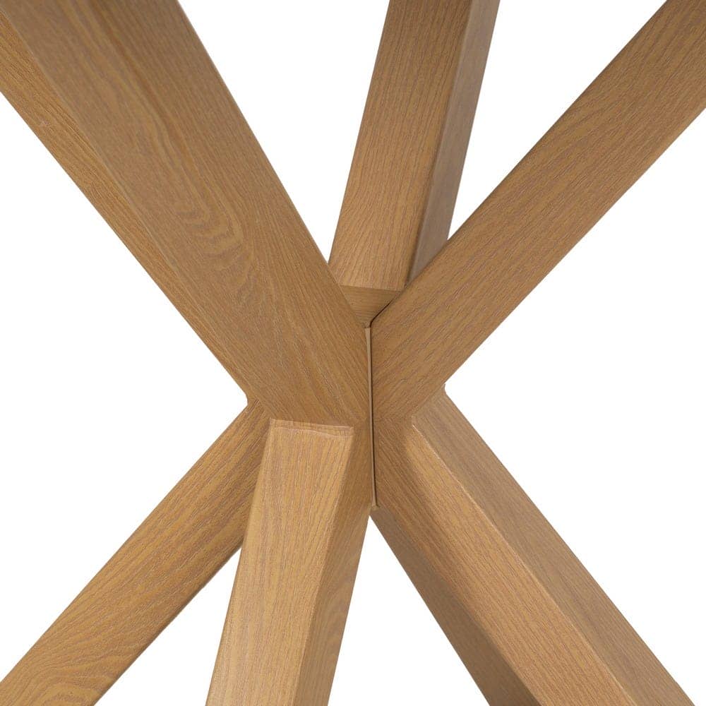 Mesa Comedor Blanco-Natural de 100x100 cm con Patas de Hierro - Diseño Minimalista y Funcional para Hogares Modernos - Imagen 5