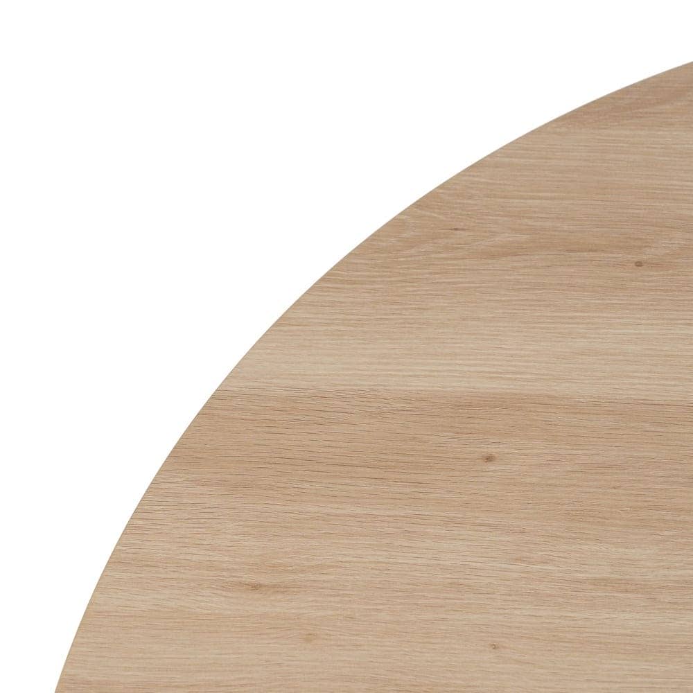 Mesa Comedor Redonda Natural-Crema 120 cm con Base de Metal - Diseño Minimalista y Elegante para Comedores Modernos - Imagen 2