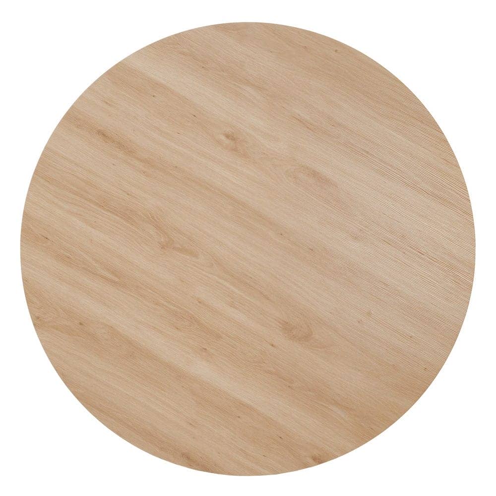 Mesa Comedor Redonda Natural-Crema 120 cm con Base de Metal - Diseño Minimalista y Elegante para Comedores Modernos - Imagen 7