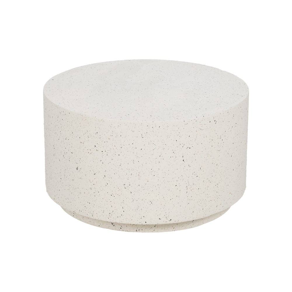 Mesa de Centro Blanca Compacta en Fibra de Magnesio - Diseño Moderno y Resistente para Interiores y Exteriores (70x70x40 cm)