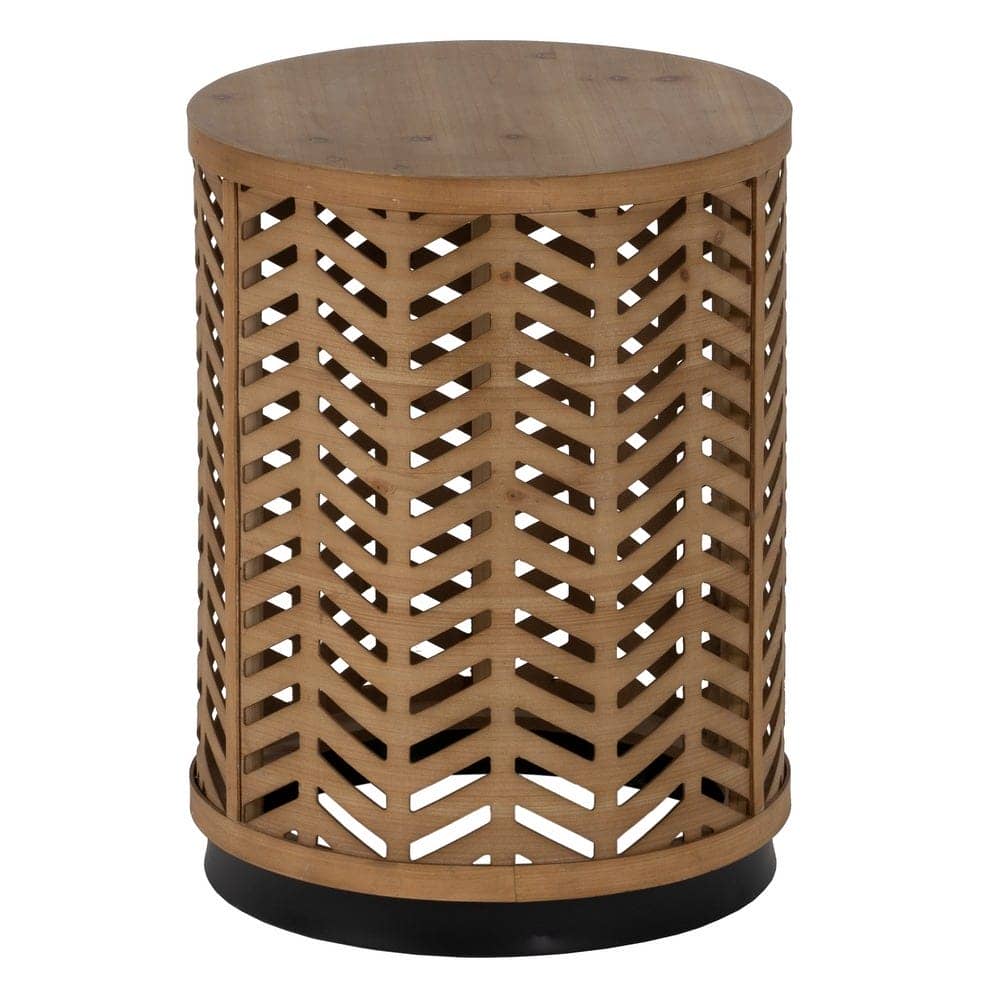 Mesita de Madera Natural y Metal 51,5 cm - Mesa Auxiliar Moderna y Versátil para Salones y Dormitorios