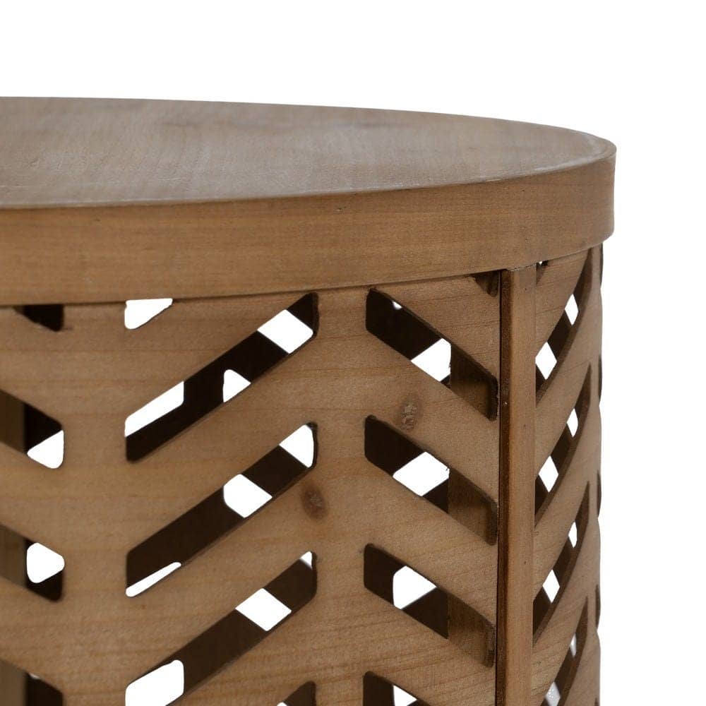 Mesita de Madera Natural y Metal 51,5 cm - Mesa Auxiliar Moderna y Versátil para Salones y Dormitorios - Imagen 3