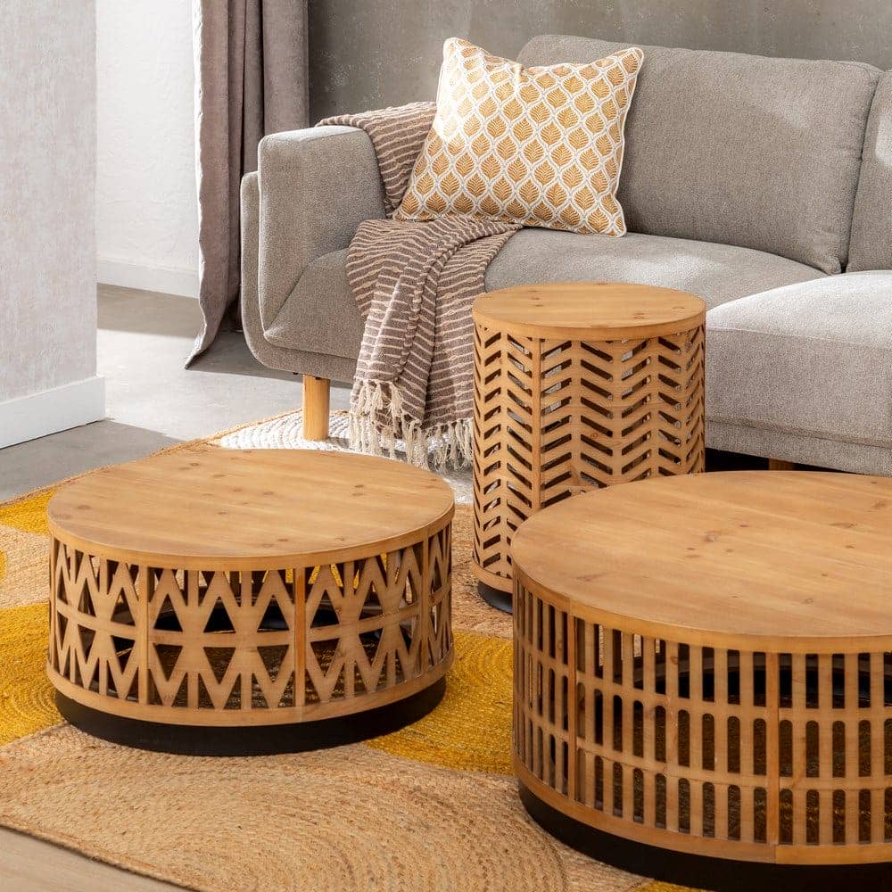 Mesita de Madera Natural y Metal 51,5 cm - Mesa Auxiliar Moderna y Versátil para Salones y Dormitorios - Imagen 8