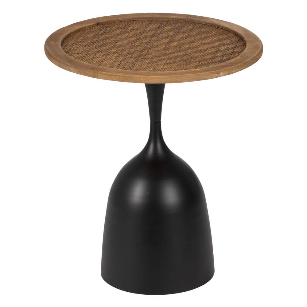Mesita de Metal Oro-Negro para Salón 57 cm - Elegante Mesa Auxiliar de Hierro con Diseño Contemporáneo y Estilo Glamouroso - Imagen 2