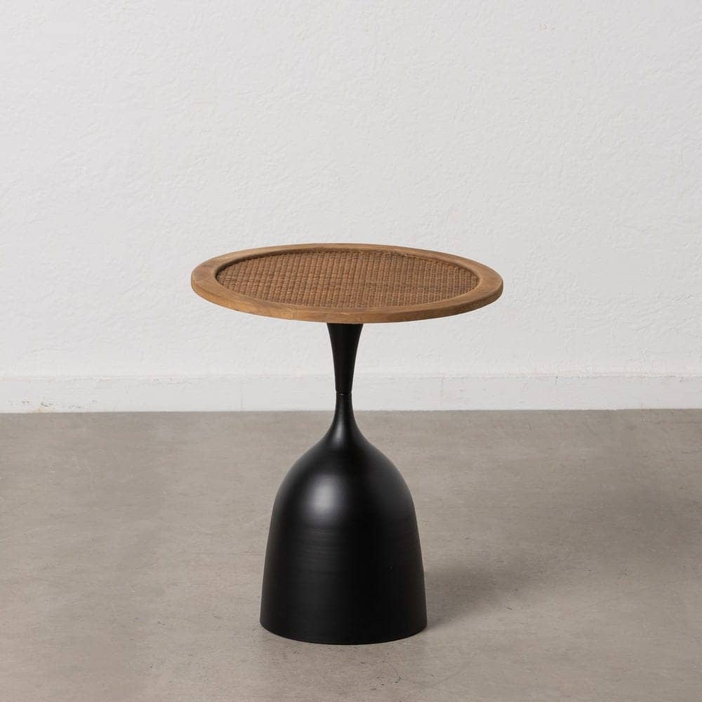 Mesita de Metal Oro-Negro para Salón 57 cm - Elegante Mesa Auxiliar de Hierro con Diseño Contemporáneo y Estilo Glamouroso - Imagen 9