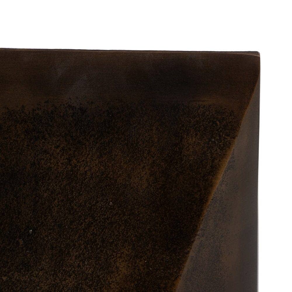 Mesita Decorativa de Aluminio en Acabado Bronce - Diseño Geométrico 43,5 cm para Salones y Dormitorios - Imagen 3