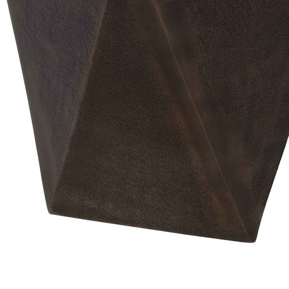 Mesita Decorativa de Aluminio en Acabado Bronce - Diseño Geométrico 43,5 cm para Salones y Dormitorios - Imagen 4