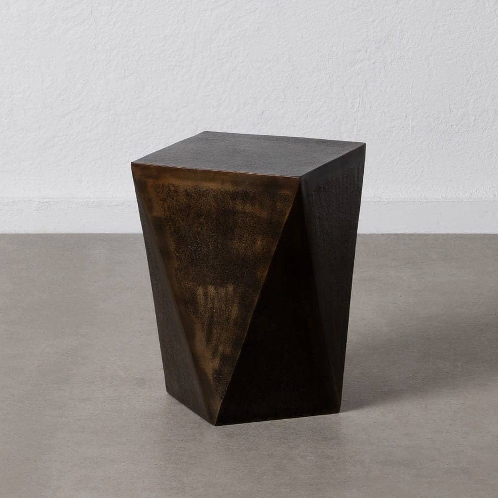 Mesita Decorativa de Aluminio en Acabado Bronce - Diseño Geométrico 43,5 cm para Salones y Dormitorios - Imagen 9