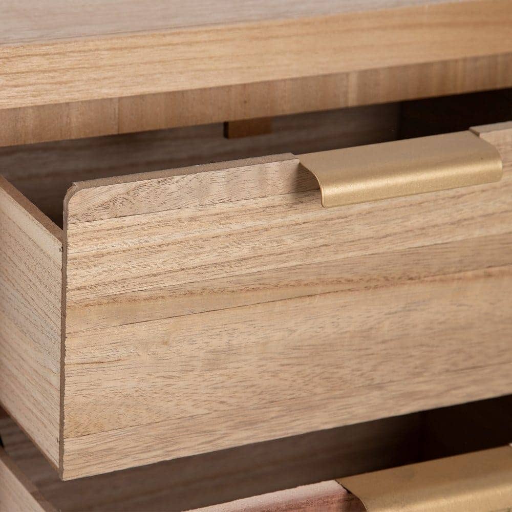 Mesita de Noche Natural de Madera y Ratán - Diseño Rústico y Elegante para Dormitorio 77,5 cm - Imagen 6