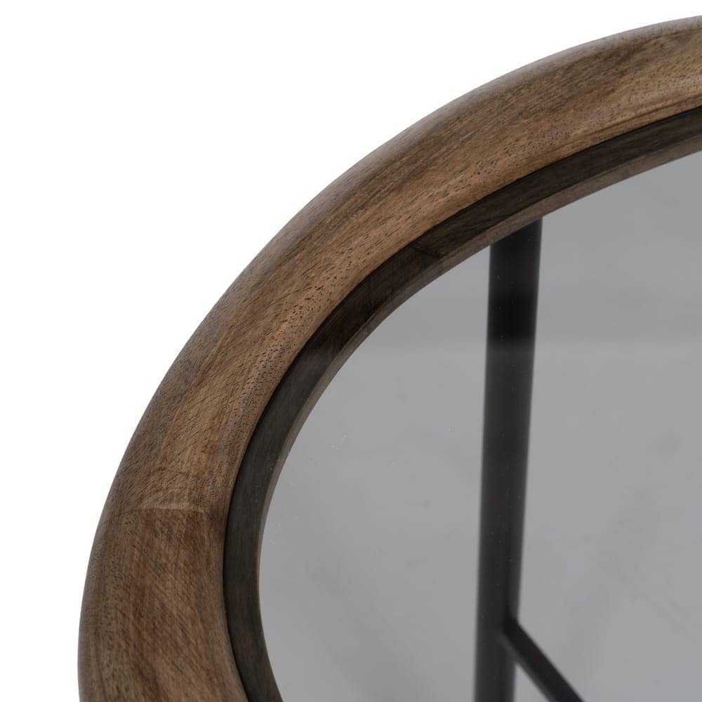 Mesita Auxiliar Natural y Negra de Madera y Metal de 61 cm - Diseño Moderno y Funcional para Salones y Dormitorios - Imagen 3