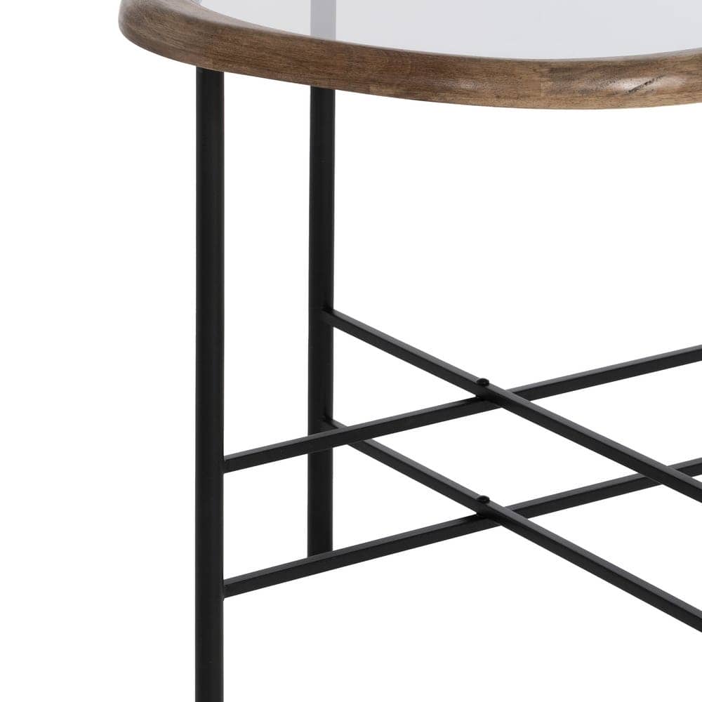 Mesita Auxiliar Natural y Negra de Madera y Metal de 61 cm - Diseño Moderno y Funcional para Salones y Dormitorios - Imagen 6