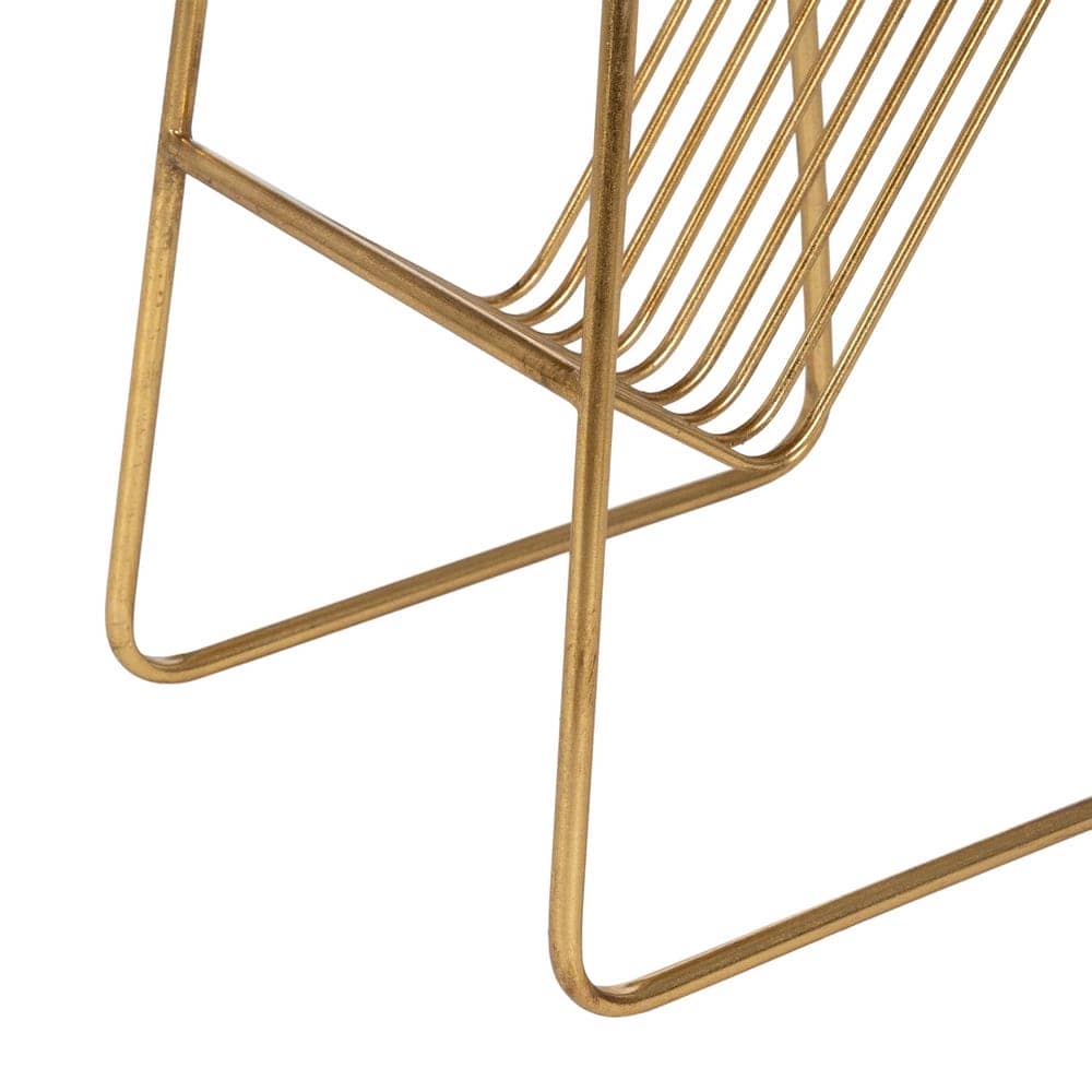 Mesita Revistero de Metal Dorado y Espejo 66 cm - Diseño Moderno y Elegante para Salones y Dormitorios - Imagen 3