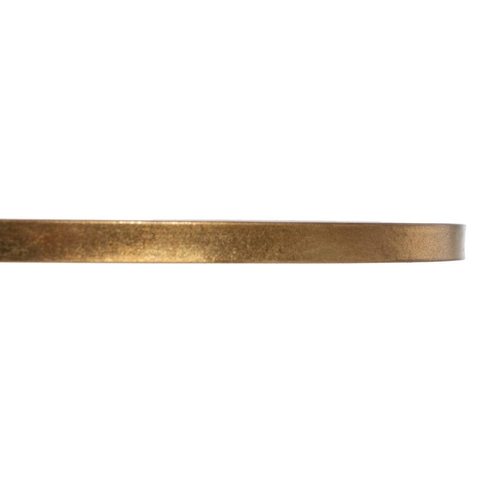 Mesita Revistero de Metal Dorado y Espejo 66 cm - Diseño Moderno y Elegante para Salones y Dormitorios - Imagen 4