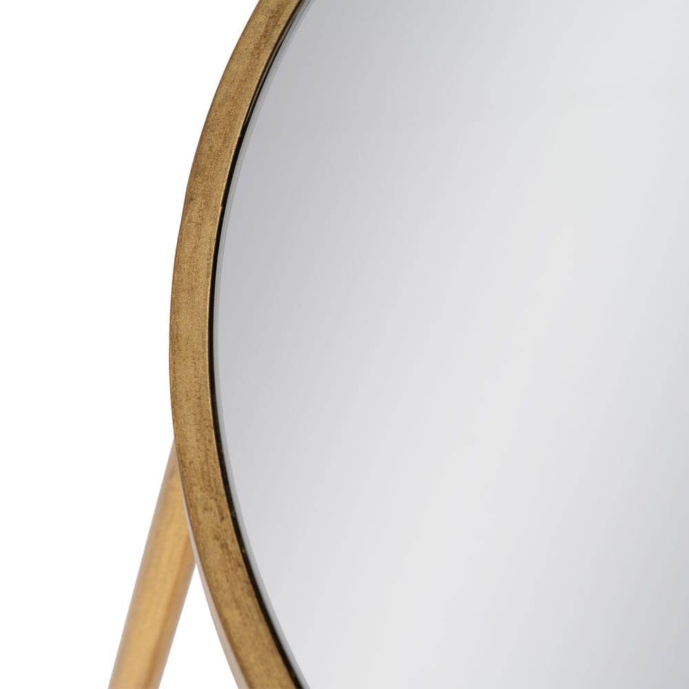 Mesita Revistero de Metal Dorado y Espejo 66 cm - Diseño Moderno y Elegante para Salones y Dormitorios - Imagen 5
