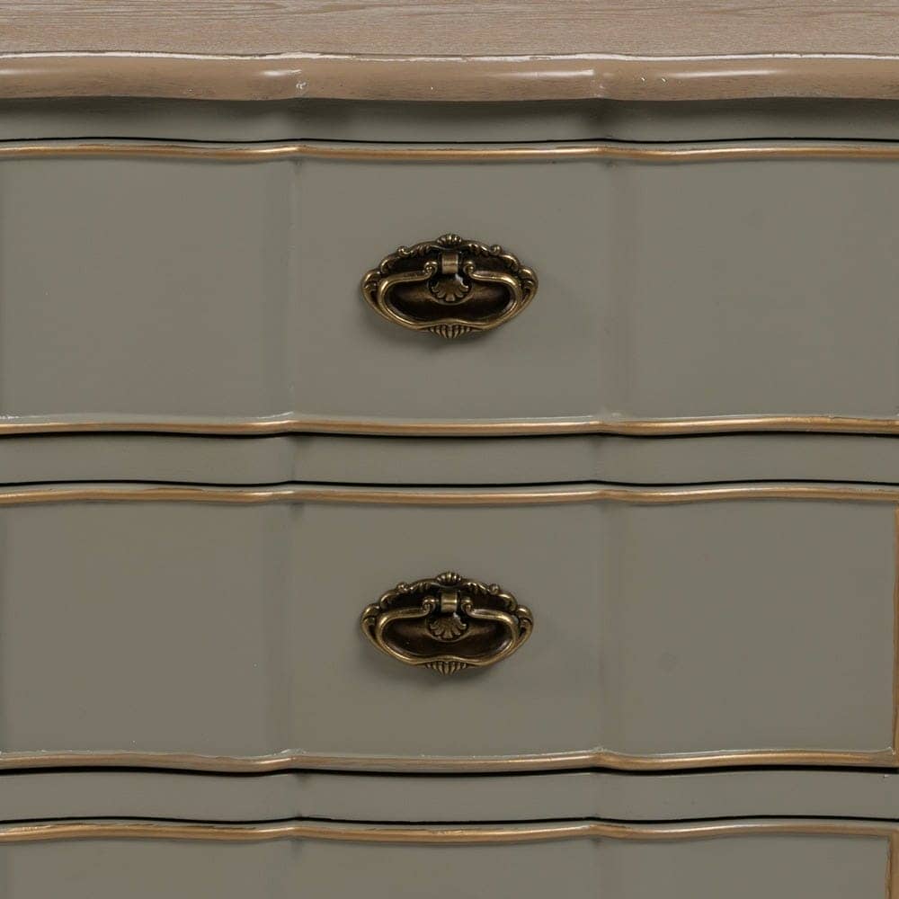 Mesita Taupe de Madera de Abeto 50 cm - Elegante y Funcional con Cajones y Diseño Contemporáneo para Dormitorios y Salas de Estar - Imagen 4