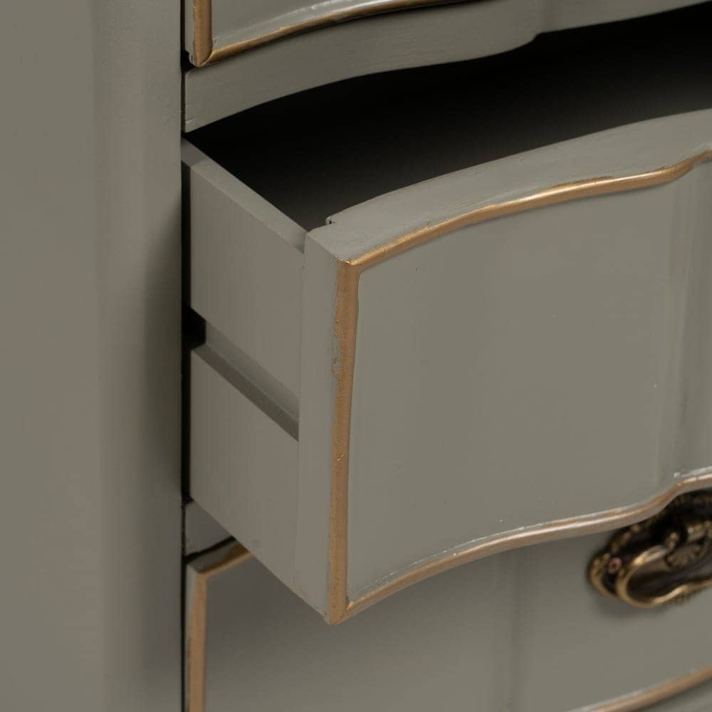 Mesita Taupe de Madera de Abeto 50 cm - Elegante y Funcional con Cajones y Diseño Contemporáneo para Dormitorios y Salas de Estar - Imagen 5