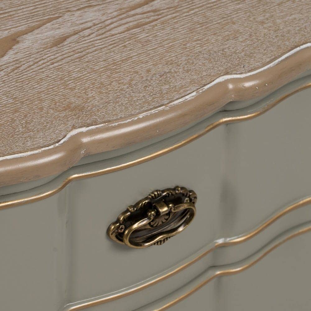 Mesita Taupe de Madera de Abeto 50 cm - Elegante y Funcional con Cajones y Diseño Contemporáneo para Dormitorios y Salas de Estar - Imagen 7