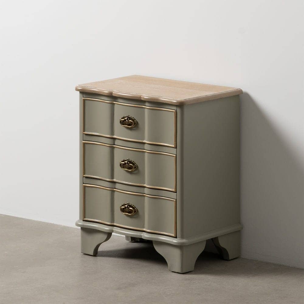 Mesita Taupe de Madera de Abeto 50 cm - Elegante y Funcional con Cajones y Diseño Contemporáneo para Dormitorios y Salas de Estar - Imagen 13
