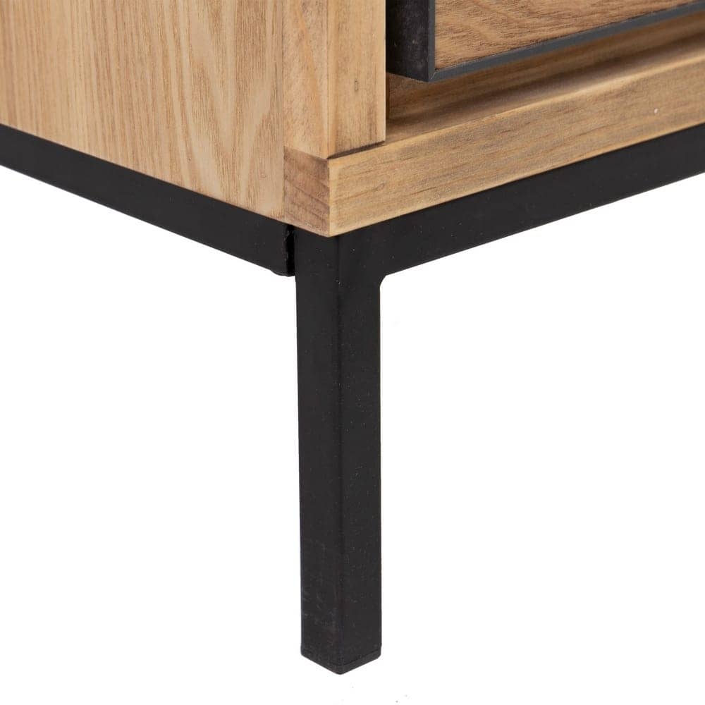 Mueble Auxiliar Espiga Natural 115,5 cm - Diseño Elegante en Madera de Fresno y Metal, Ideal para Salones y Comedores, Amplio Almacenamiento y Estilo Funcional - Imagen 8