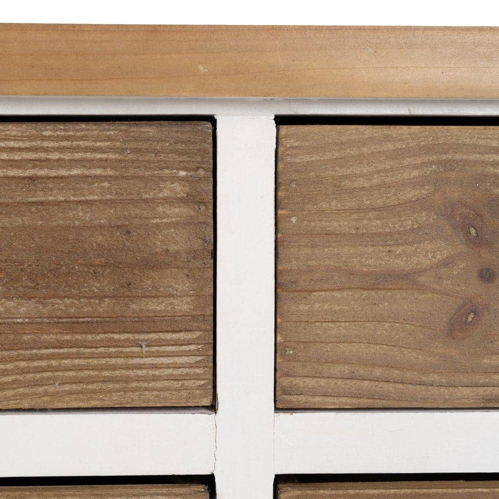Mueble de Cajones Blanco-Natural de 108 cm - Estilo Moderno y Funcional en Madera de Abeto y Hierro para Salones y Dormitorios - Imagen 7