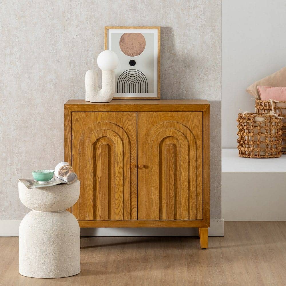 Mueble Recibidor de Madera Natural para Entrada 80 cm - Diseño Elegante y Funcional con Leja Interior - Imagen 11