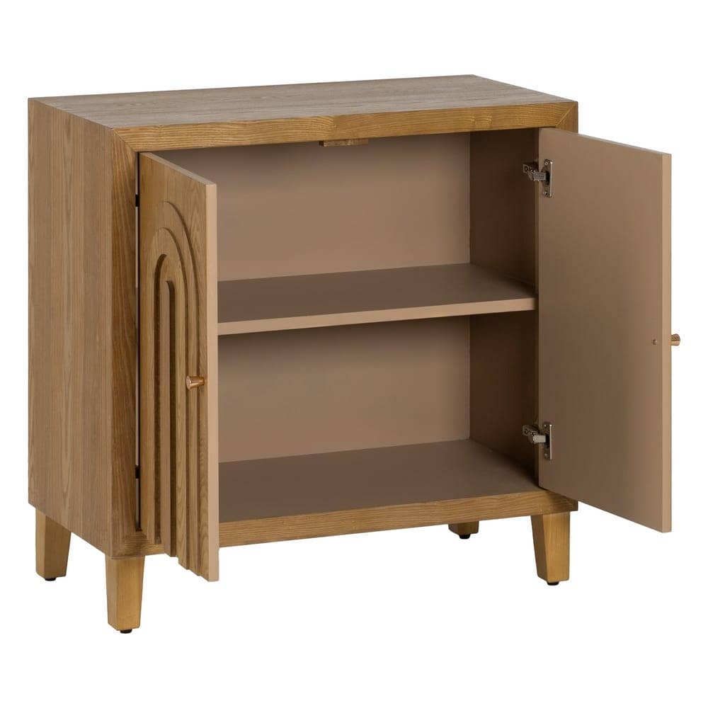 Mueble Recibidor de Madera Natural para Entrada 80 cm - Diseño Elegante y Funcional con Leja Interior - Imagen 2