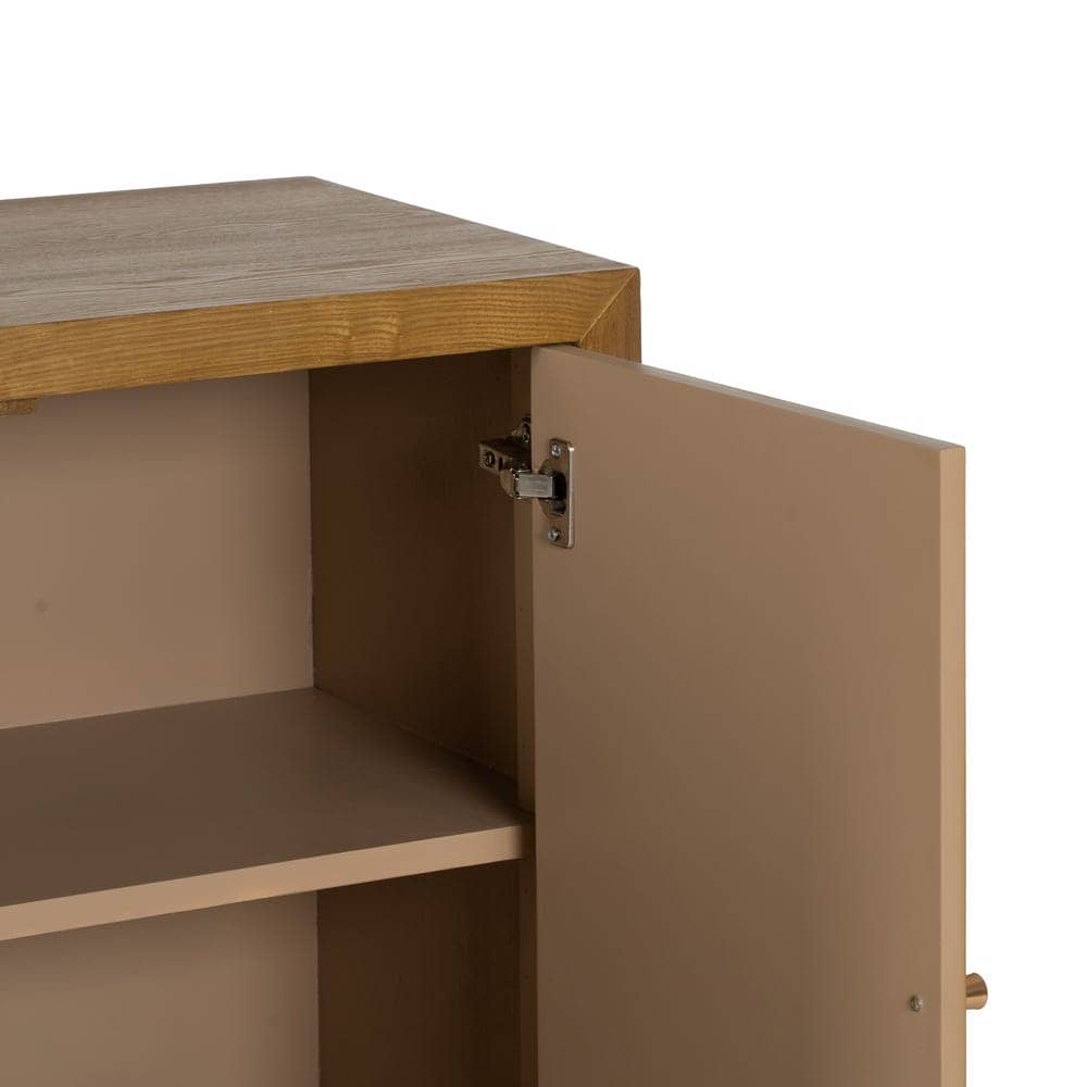 Mueble Recibidor de Madera Natural para Entrada 80 cm - Diseño Elegante y Funcional con Leja Interior - Imagen 5
