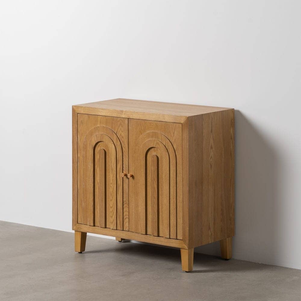 Mueble Recibidor de Madera Natural para Entrada 80 cm - Diseño Elegante y Funcional con Leja Interior - Imagen 12