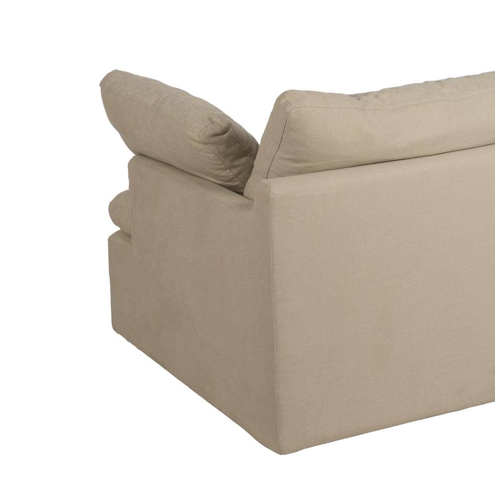 Sofá Beige de 2 Plazas en Tela y Madera – Elegancia Compacta para tu Sala - Imagen 9