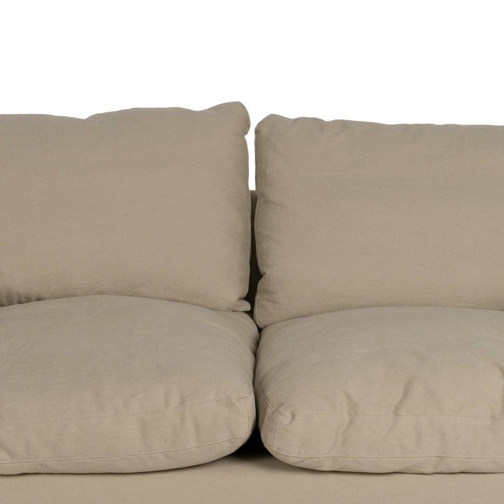 Sofá Beige de 2 Plazas en Tela y Madera – Elegancia Compacta para tu Sala - Imagen 5