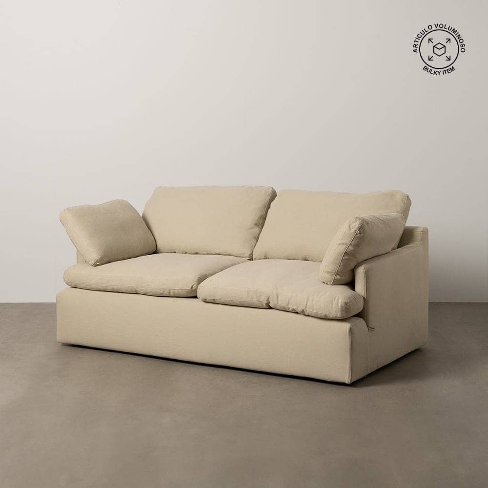 Sofá Beige de 2 Plazas en Tela y Madera – Elegancia Compacta para tu Sala - Imagen 11