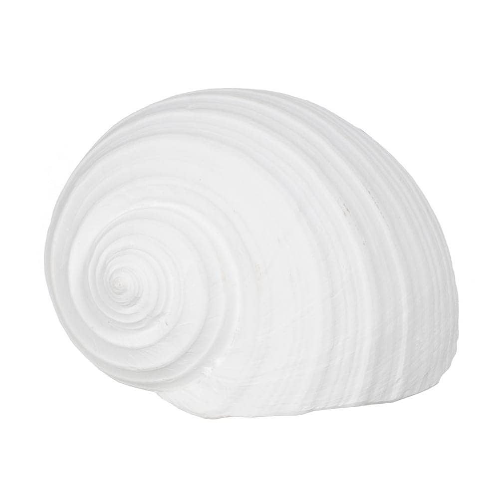 Pack de 2 Figuras de Caracola Blanca de Resina - Decoración Marítima de 9 cm para Hogar y Jardín - Imagen 3