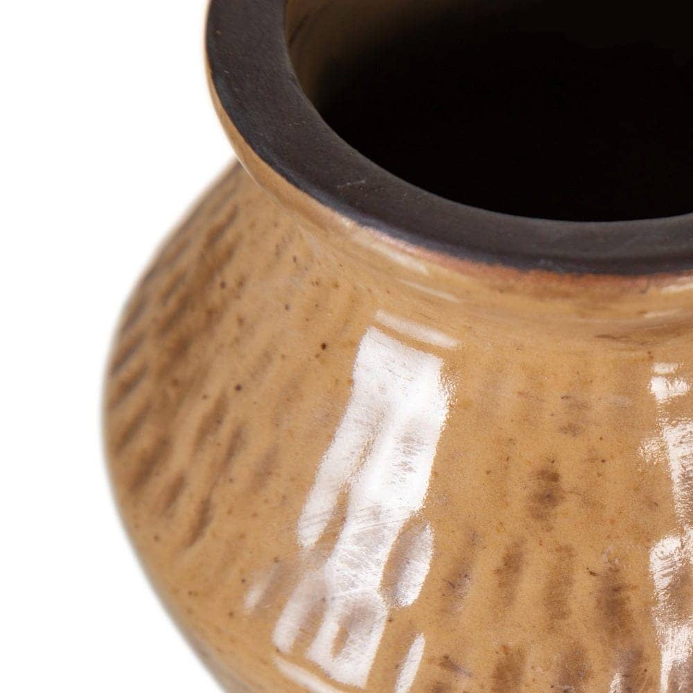 Pack de 2 Jarrones de Cerámica Marrón para Decoración - Medida 15 cm, Boca 9 cm, Estilo Elegante - Imagen 3