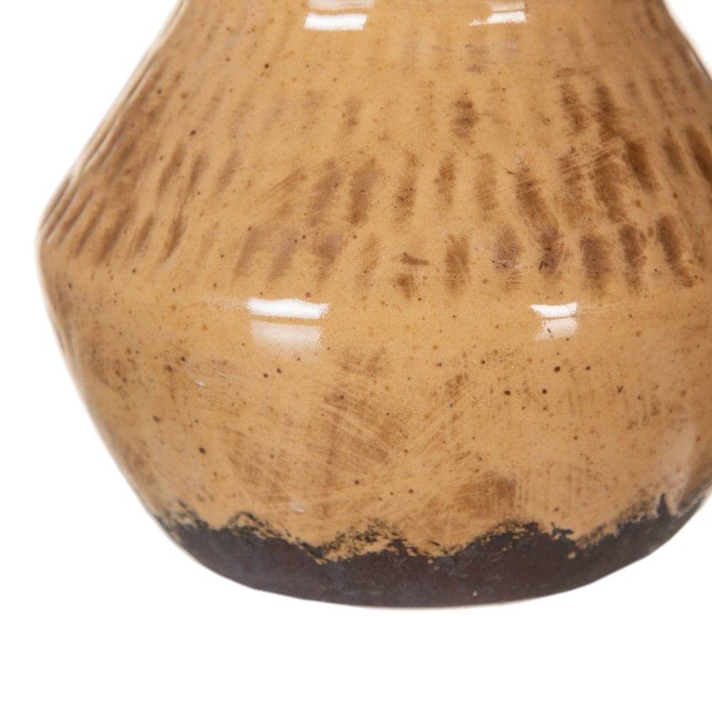 Pack de 2 Jarrones de Cerámica Marrón para Decoración - Medida 15 cm, Boca 9 cm, Estilo Elegante - Imagen 4