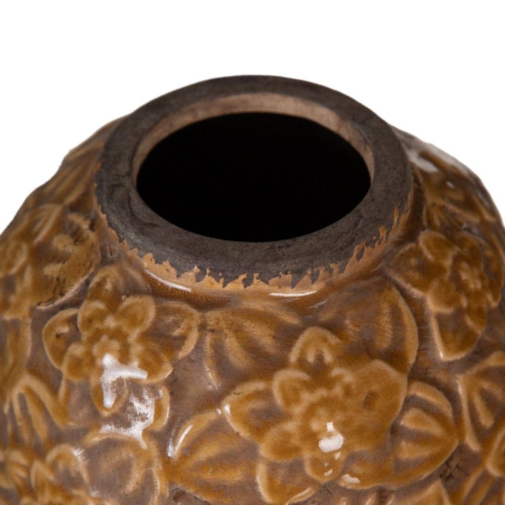 Pack de 2 Jarrones de Cerámica Marrón para Decoración - 16 cm, Boca de 6 cm, Estilo Elegante - Imagen 3