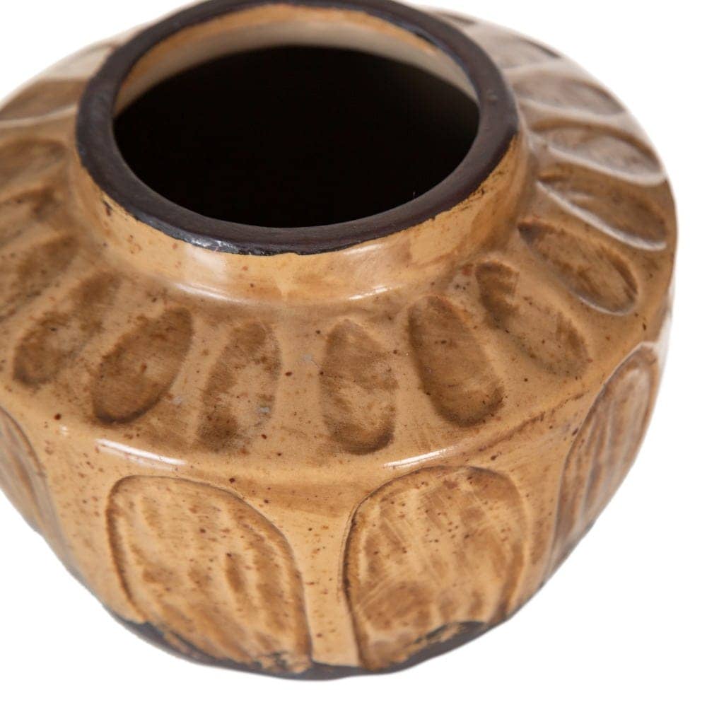 Pack de 2 Jarrones de Cerámica Marrón para Decoración - Medida de Boca 7 cm, Estilo Elegante y Moderno - Imagen 2